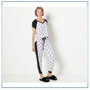 Disney & Friends Cozy Jersey Ribbed Jogger Set (BWPlaid/Mickey, Large) A471750